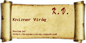 Knizner Virág névjegykártya